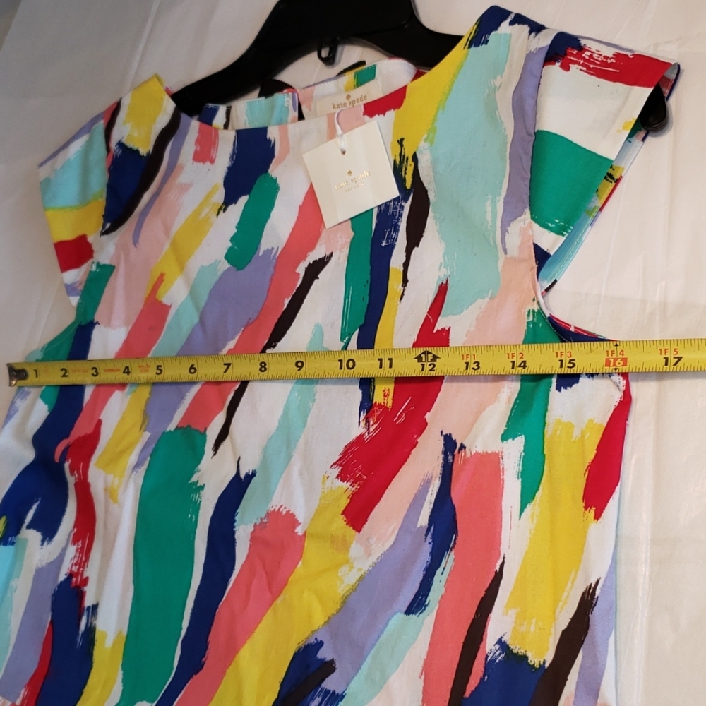 kate spade ♠️ NEW brush stroke peplum top blouse cotton fancy GIRLS XL 🎉HP🎉 - Picture 9 of 12